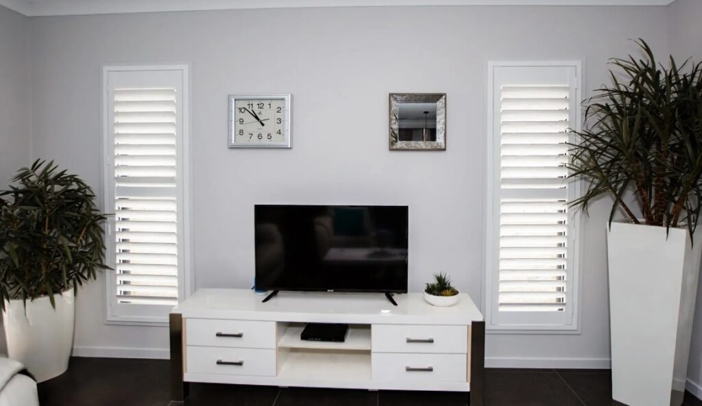 Simple Entertainment Room - DIY Easy Fit Shutters
