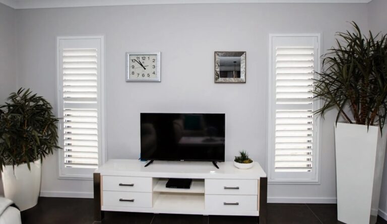 Simple Entertainment Room - DIY Easy Fit Shutters